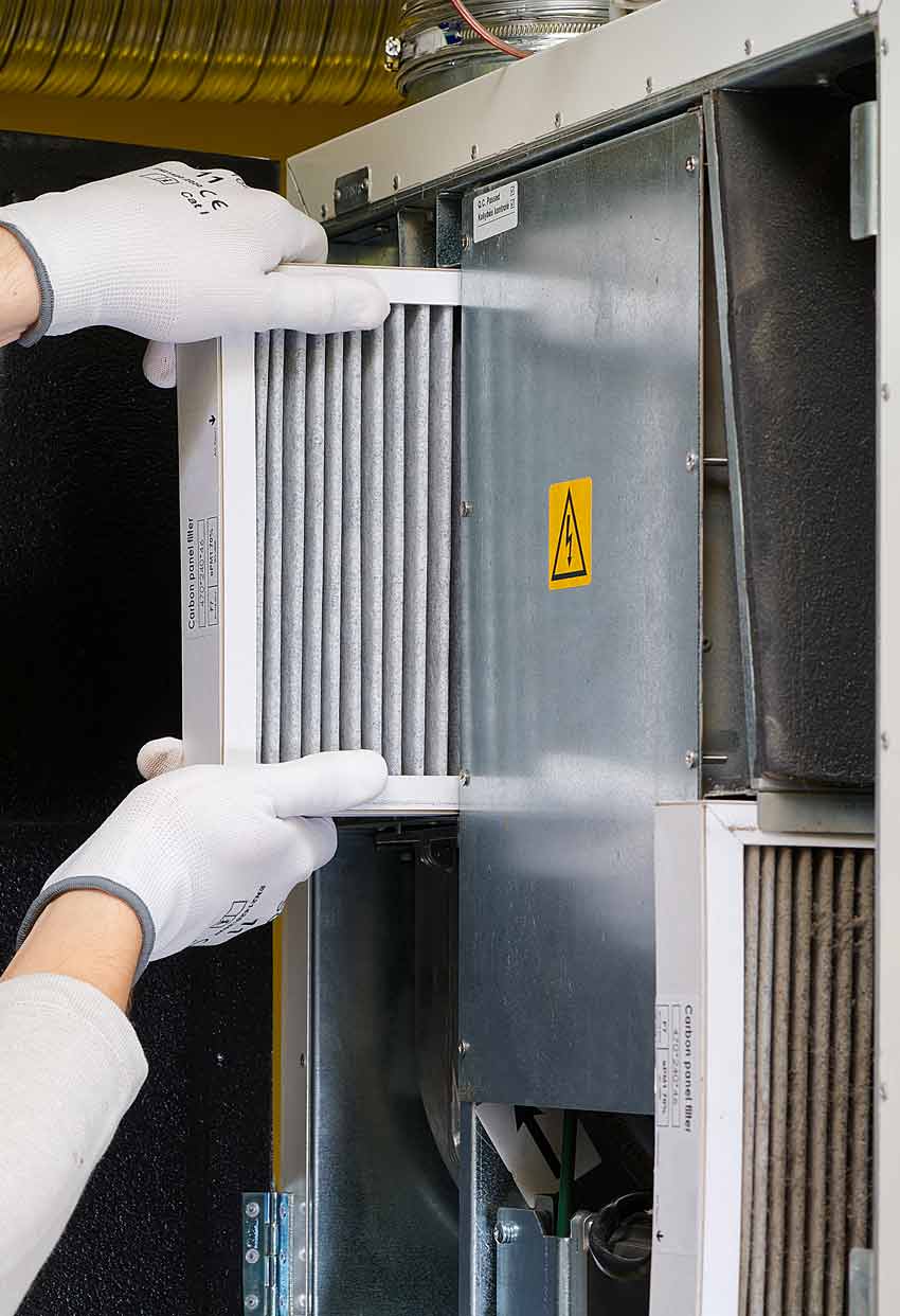 HVAC Filter replacement during HVAC Maintenance in DFW Texas